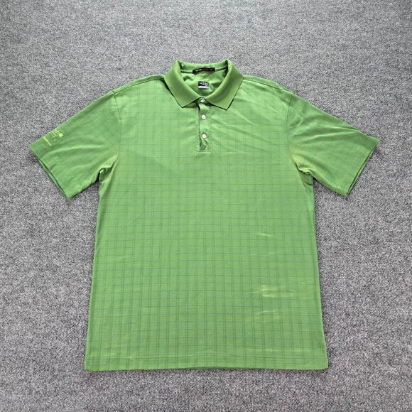 Nike‎ Tiger Woods Polo Shirt Mens Large Green Short Sleeve Golf Performance - Picture 1 of 10